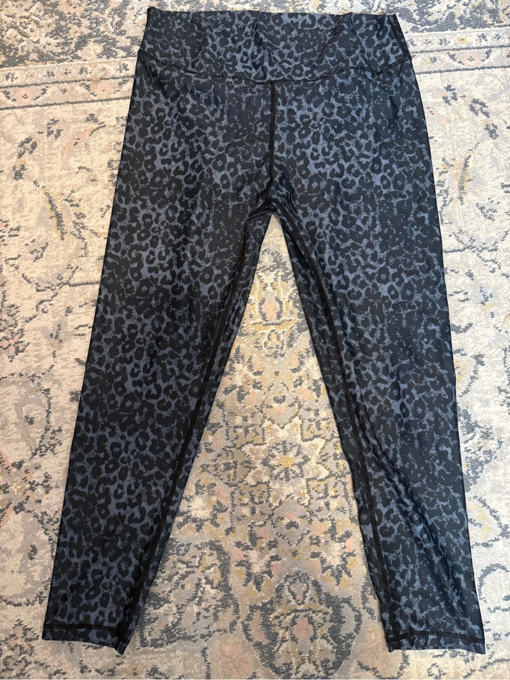 ZYIA Active Blue and Charcoal Leopard Leggings sz 16-18